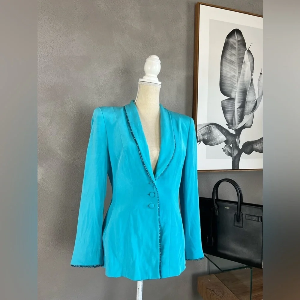 Escada vintage silk embellished blazer size 40